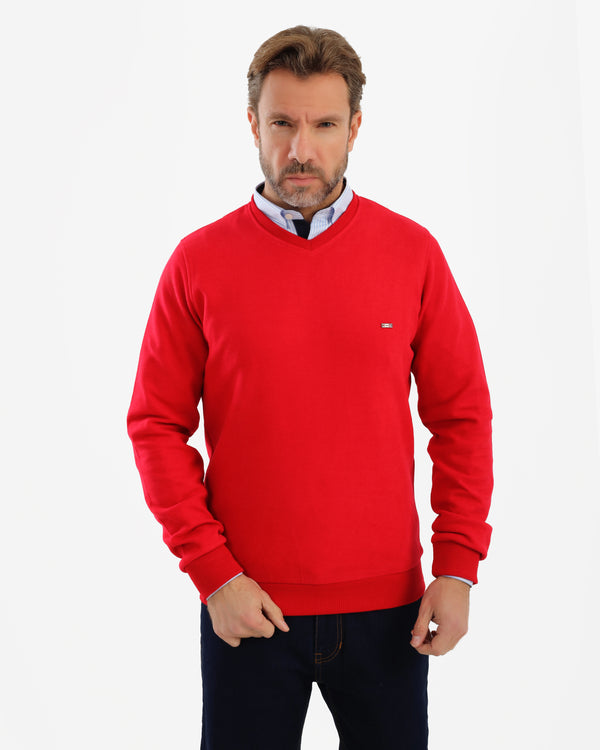 V NECK SLIM FIT PULLOVER Watermelon