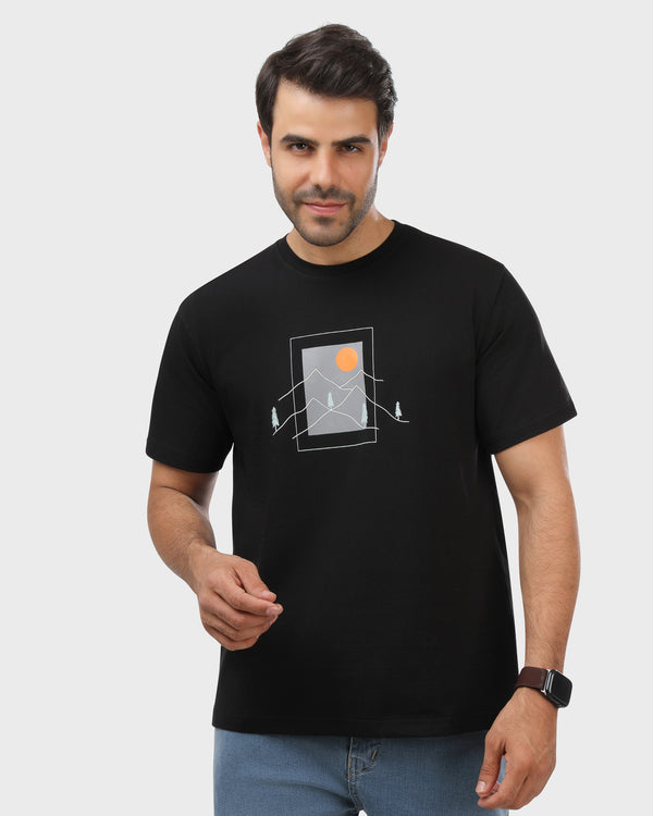 Crew Neck Printed T-shirt 4411