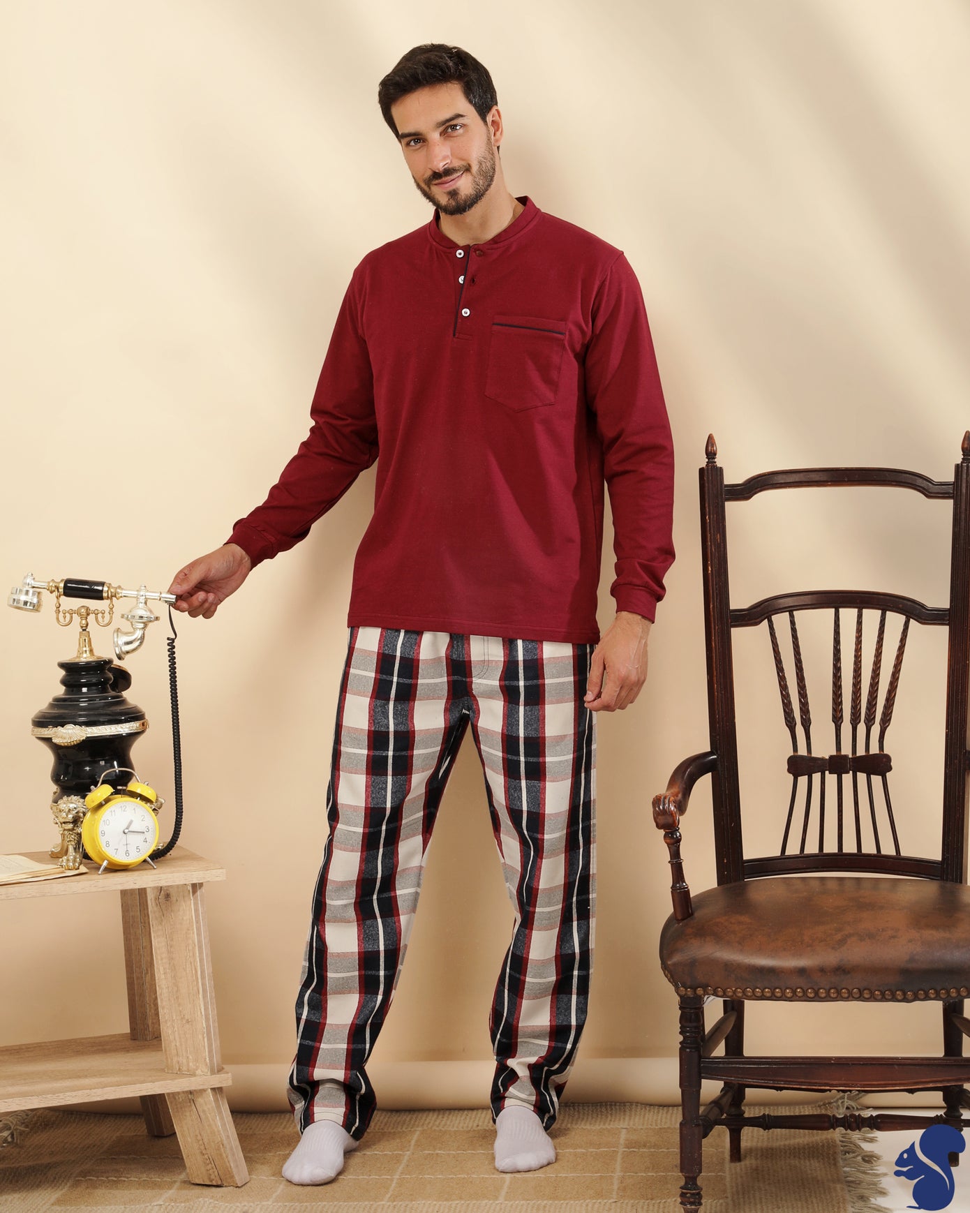 Wool plaid pajamas