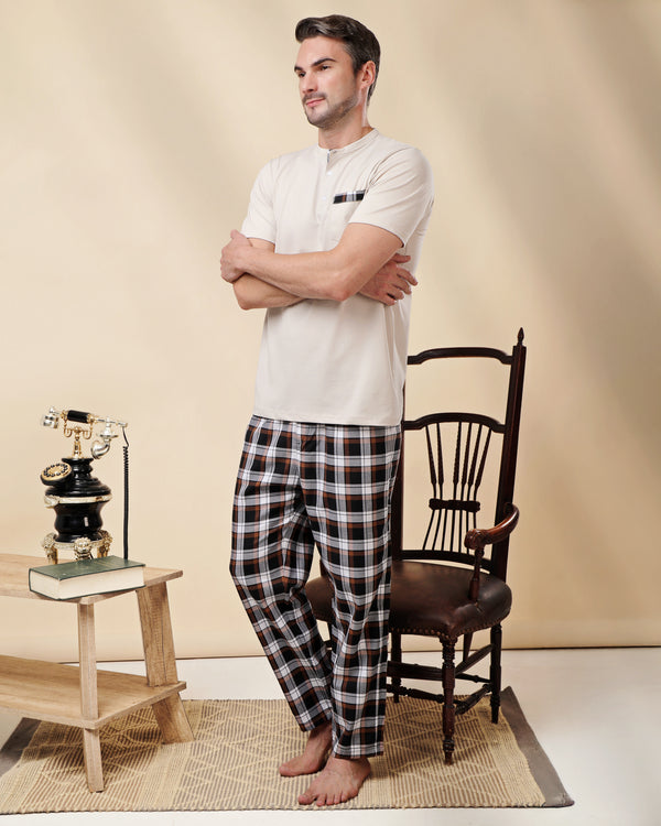 slim fit checkered pajamas cod 303