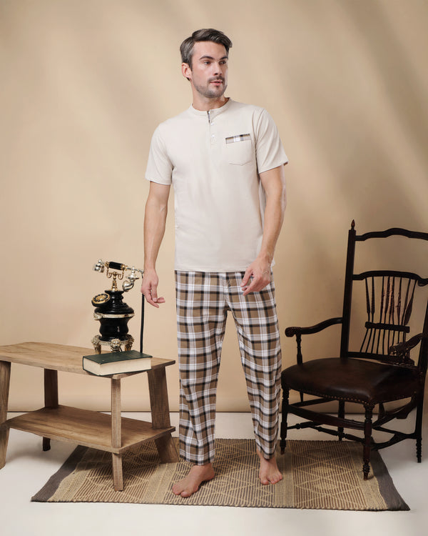 slim fit checkered pajamas cod 302