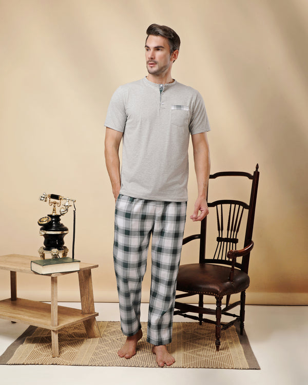 slim fit checkered pajamas cod 301