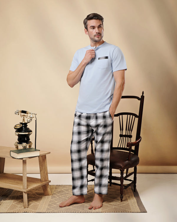 slim fit checkered pajamas cod 305