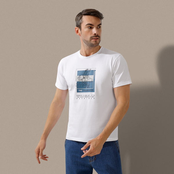 Crew Neck Printed T-shirt 4408