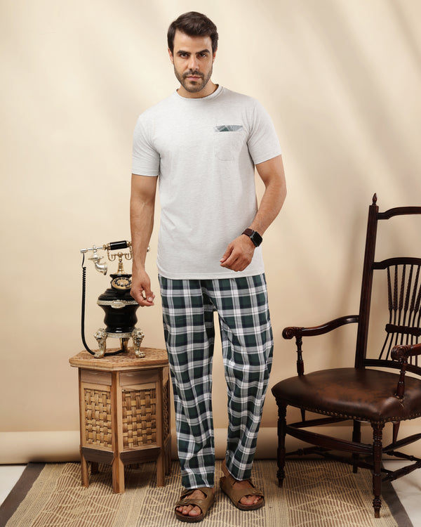 slim fit checkered pajamas cod 304