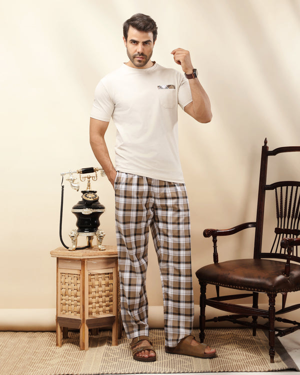 slim fit checkered pajamas cod 302