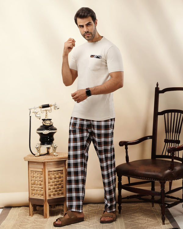 slim fit checkered pajamas cod 303
