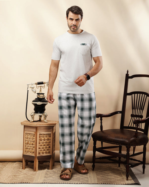 slim fit checkered pajamas cod 301