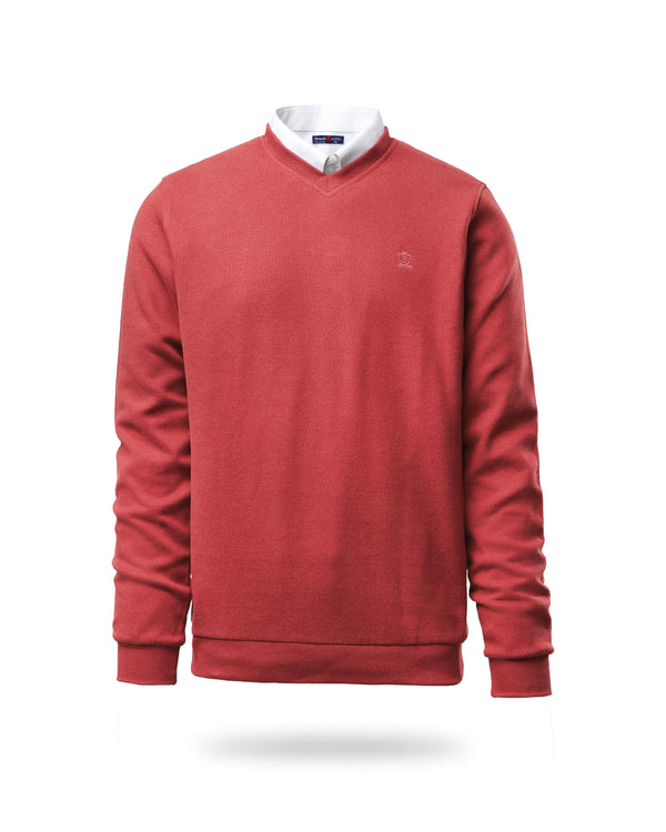 V NECK SLIM FIT PULLOVER Red