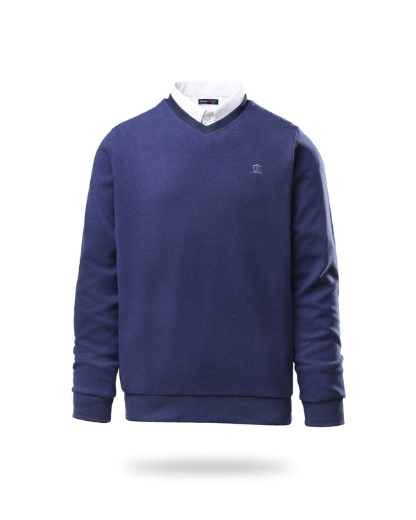 V NECK SLIM FIT PULLOVER light blue