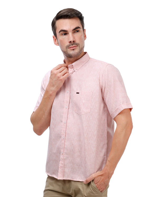 Pastel Pink  Linen Shirt with Pocket
