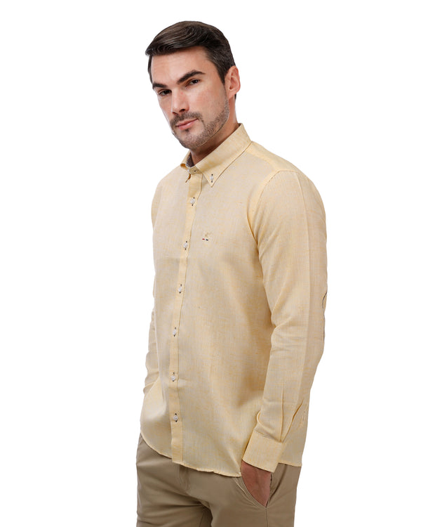 Beige Linen Shirt – Long Sleeve 20025