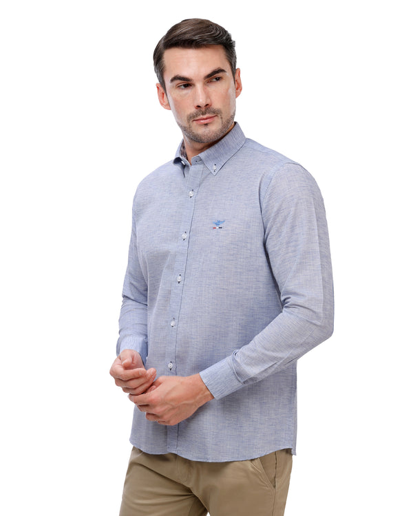 Blue  Linen Shirt – Long Sleeve 20025