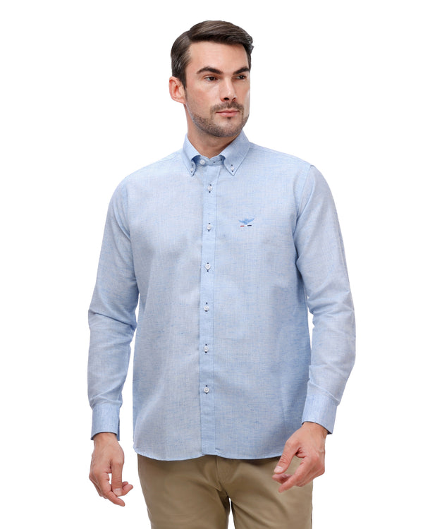 Light Blue Linen Shirt – Long Sleeve