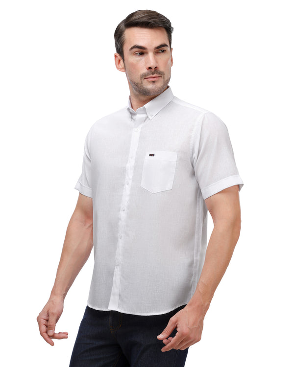 White Linen Shirt with Pocket