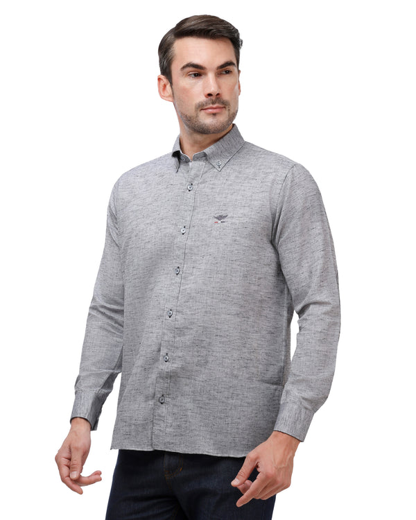 Gray Linen Shirt – Long Sleeve