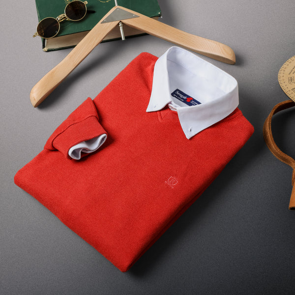 V NECK SLIM FIT PULLOVER Watermelon