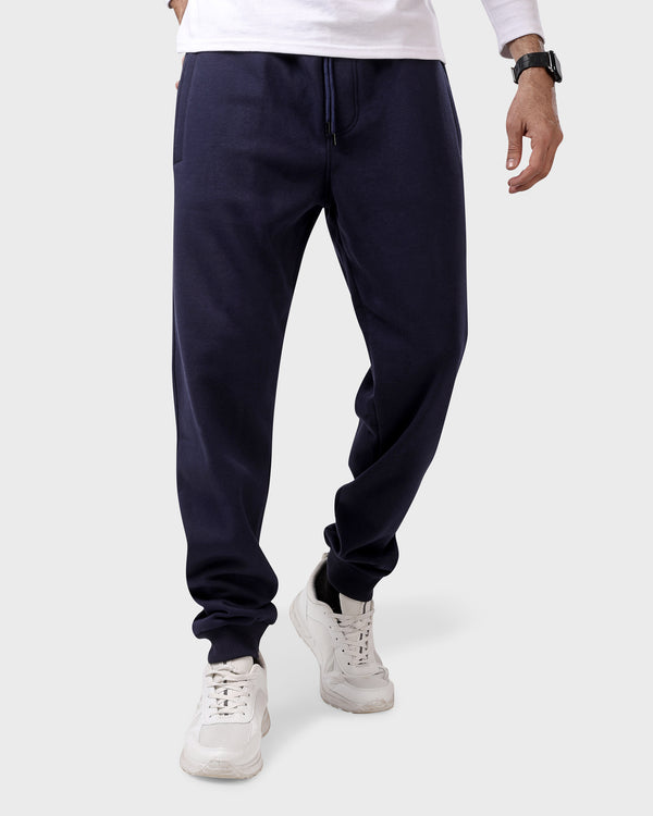 Sweat Pants joggers drawstring -navy blue