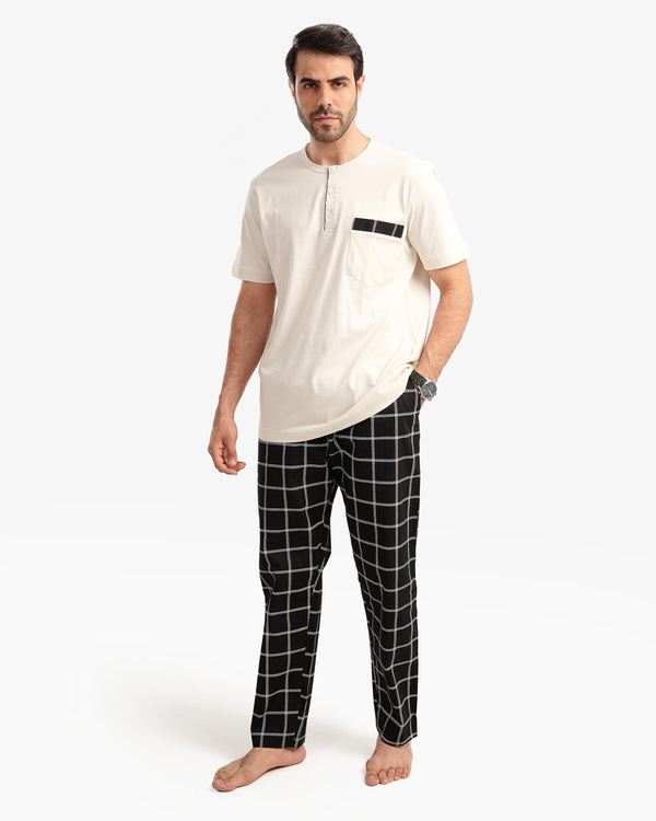 Regular fit checkered pajamas